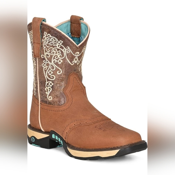 Corral Brown and Cream Embroidered Cowgirl Boots, Size 8 - Picture 2 of 10